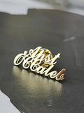 Personalized Stainless Steel Name Brooch with Initial Numbers Enamel Pin