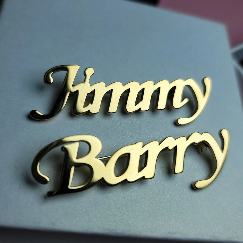 Custom Stainless Steel Name Brooch