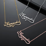 Personalized Name Butterfly Necklace Diamond Pendant