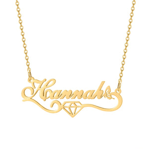 Personalized Name Butterfly Necklace Diamond Pendant