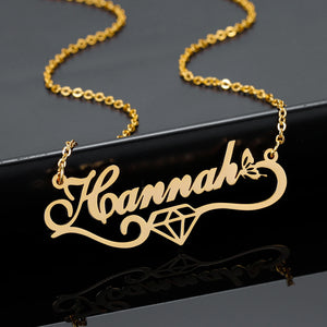 Personalized Name Butterfly Necklace Diamond Pendant