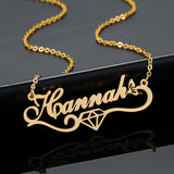 Personalized Name Butterfly Necklace Diamond Pendant