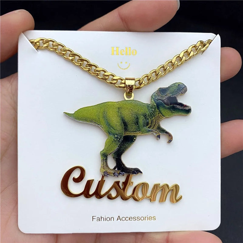 Kids Cartoon Character Necklace Stainless Steel Pendant