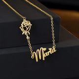 Name Chain Stainless Steel Personalized Necklace Double Layer Vintage Gift