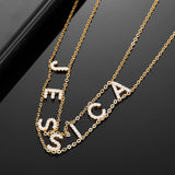 Custom Double Letter Choker Necklace for Women, Gothic Names Jewelry Gift