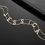 Custom Double Letter Choker Necklace for Women, Gothic Names Jewelry Gift