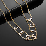 Custom Double Letter Choker Necklace for Women, Gothic Names Jewelry Gift