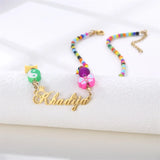 Rainbow Clay Name Necklace, Personalized Choker for Christmas
