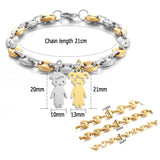 Coffee Beads Bracelet Stainless Steel Pendant Link Chains Hiphop Jewelry