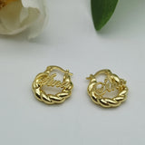 Copper Personalized Letters Earrings 18MM Twist Small Hoop Earrings