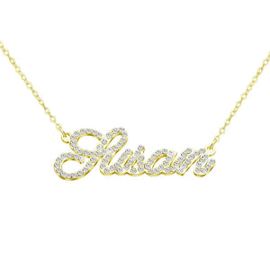 Couple Necklaces Stainless Steel Zircon Pendant Letters Necklace Women Chain