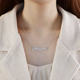 Couple Necklaces Stainless Steel Zircon Pendant Letters Necklace Women Chain