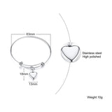 Love Heart Cremation Bracelet Stainless Steel Urn Bangle Ash Memorial Jewelry