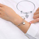 Love Heart Cremation Bracelet Stainless Steel Urn Bangle Ash Memorial Jewelry
