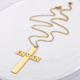 Christian Cross Necklace Personalized Stainless Steel Chain
