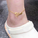 Crown Anklet Personalized Stainless Steel Summer Layered Anklet