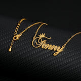 Personalized Princess Crown Necklace for Girls - Lots of Font Styles