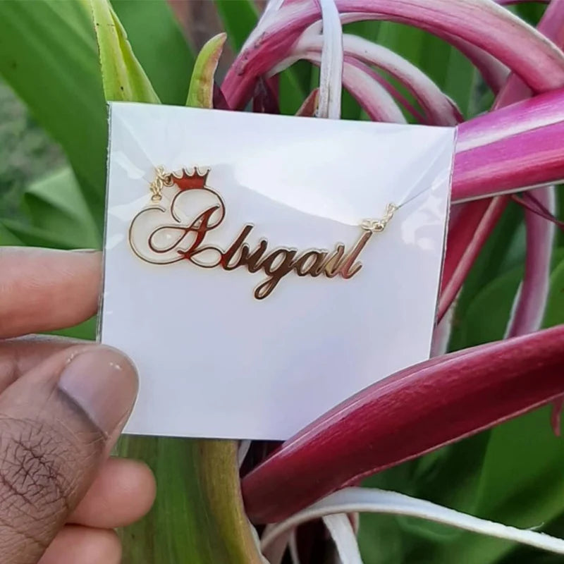 Personalized Princess Crown Necklace for Girls - Lots of Font Styles