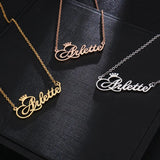 Crown Necklace Personalized Font Pendant Stainless Steel Chain Jewelry