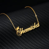 Crown Necklace Personalized Font Pendant Stainless Steel Chain Jewelry