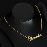 Crown Necklace Personalized Font Pendant Stainless Steel Chain Jewelry