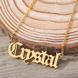 Crown Nameplate Necklace Stainless Steel for Women