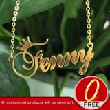 Crown Nameplate Necklace Stainless Steel for Women