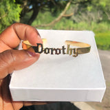 Personalized Name Bangle Bracelet Stainless Steel Adjustable Letter Bangle