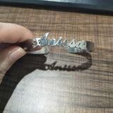 Personalized Name Cuff Bracelets Stainless Steel Love Bangle Jewelry