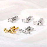 Personalised Initials Cuff Links Letter Cufflink Nameplate Cuff Links