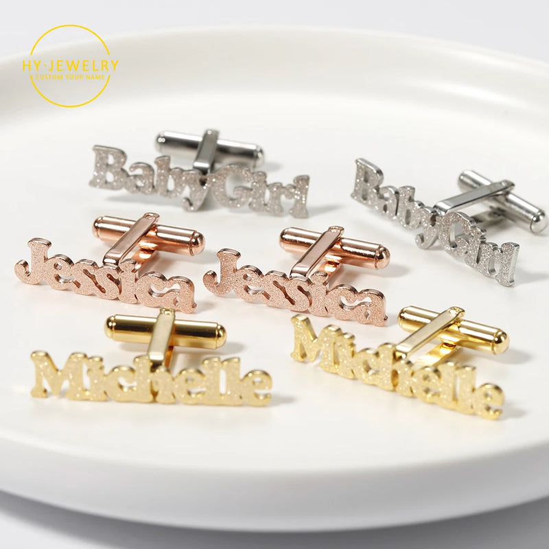 Personalized Name Cufflink Stainless Steel Jewelry