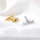 Personalized Stainless Steel Cufflink Set - Sand Blasted Name Design