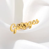 Personalized Stainless Steel Cufflink Set - Sand Blasted Name Design