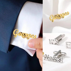 Personalized Letters Cufflinks Knot High Stainless Steel