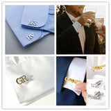 Personalized Letters Cufflinks Knot High Stainless Steel