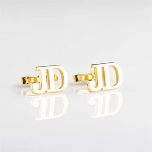 Personalized Stainless Steel Letter Cufflinks - Wedding Groom Suit Button