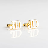 Personalized Stainless Steel Letter Cufflinks - Wedding Groom Suit Button