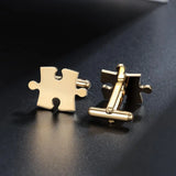 Stainless Steel Name Cufflinks Wedding Puzzle Letter Charm Jewelry