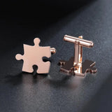 Stainless Steel Name Cufflinks Wedding Puzzle Letter Charm Jewelry