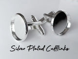 Custom Geometry Round Picture Cufflinks for Mens