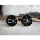 Custom Geometry Round Picture Cufflinks for Mens