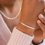 Personalised Curved Skinny Bar Bracelet