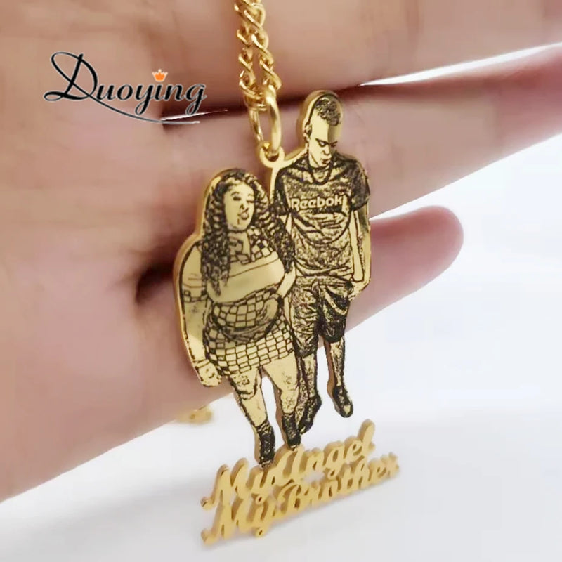 Personalized Photo Necklace Stainless Steel Family Jewelry