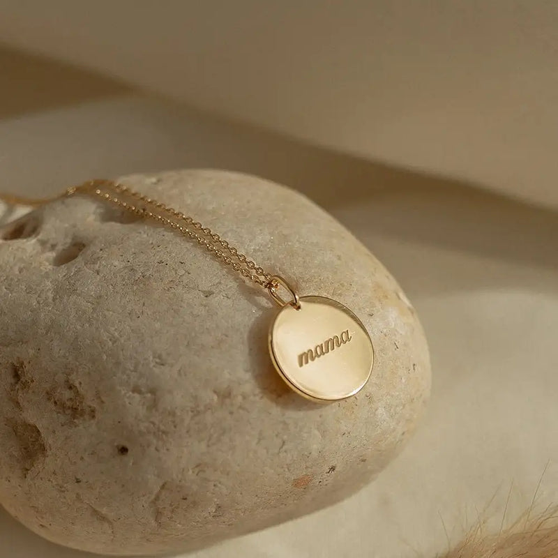 Name Disc Necklace - Personalized Gift for Mom - Baby Shower