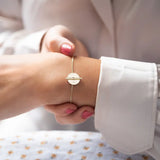 Personalised Stainless Steel Bracelet - Engraved Name Disc and Bar Design