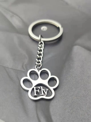Personalized Dog Paw Keychain Stainless Steel Drive Safe Key Ring