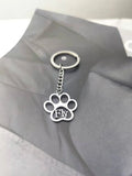 Personalized Dog Paw Keychain Stainless Steel Drive Safe Key Ring