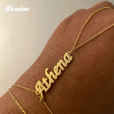 Personalized Stainless Steel Double Layer Slave Bracelet with Finger Rings