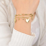 Stainless Steel Love Heart Bracelet Laser Engraving Couple Gift Chain