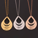 Personalized Name Drop Circles Necklace for Mom, Daughter